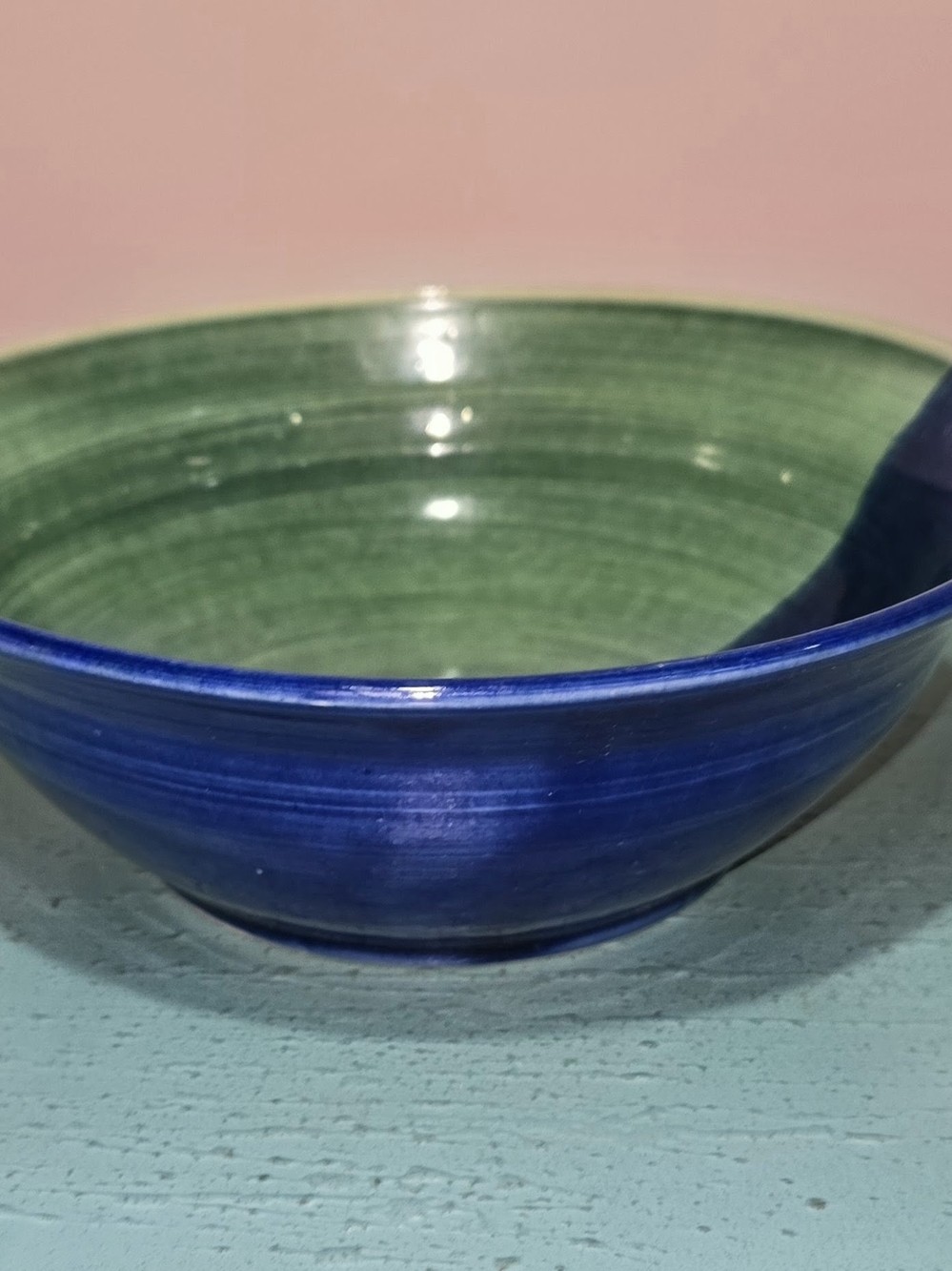 Handcrafted Blue and Green Ceramic Bowl - Home Art
